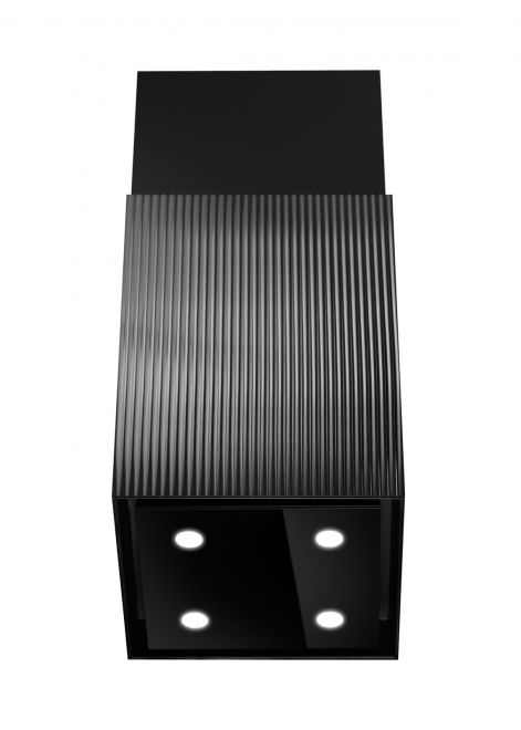 Frihängande köksfläkt Quadro Moderno Glass Black - produktbild 9
