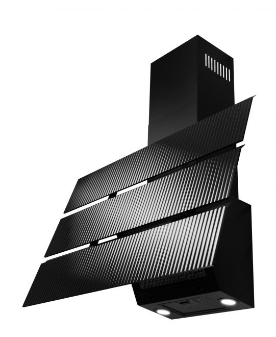 Vägghängd köksfläkt Merido Moderno Glass Black - Svart - produktbild 6