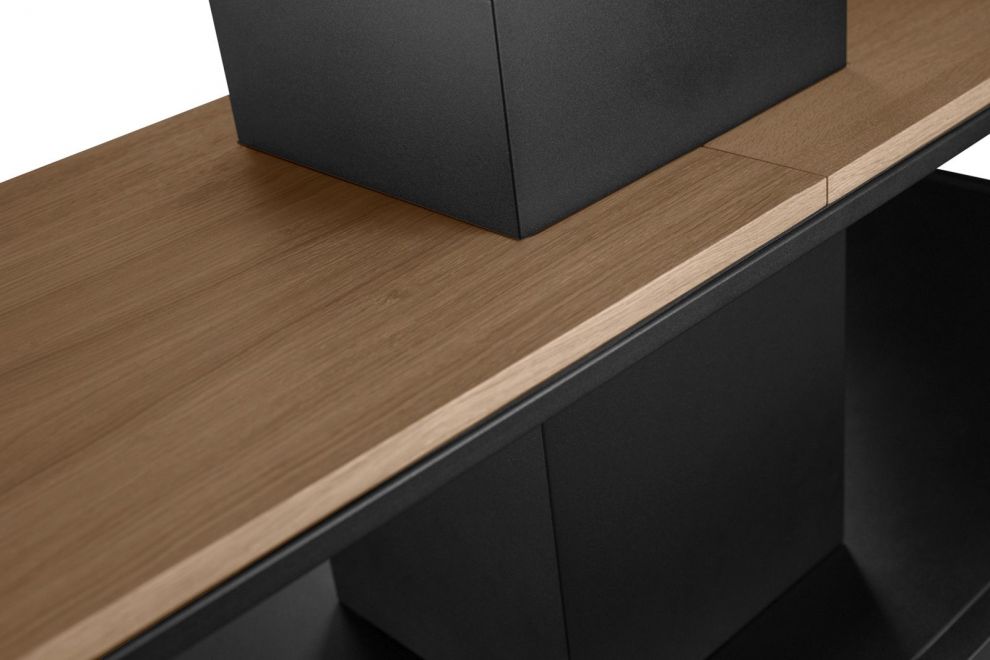 Frihängande köksfläkt Centropolis Premium Wood Black Matt - Svart matt - produktbild 6